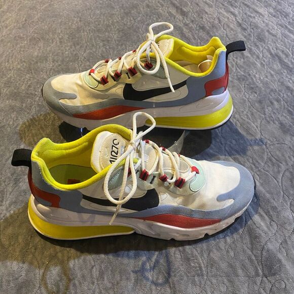 Nike Women's Air Max 270 React Bauhaus Primary Color Low Top Sneakers Size 11 - Picture 4 of 12